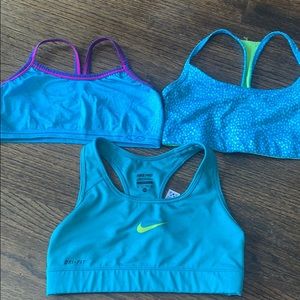 Girls sports bras size S and XS